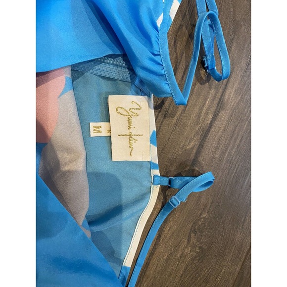 Yumi Kim Floral Blue Spaghetti Strap Dress ~M - Picture 5 of 5